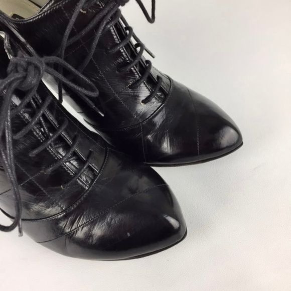 Dolce Gabbana Black Lace Up Oxford Stiletto Booties size EU 36.5 US 6.5 - Picture 7 of 16